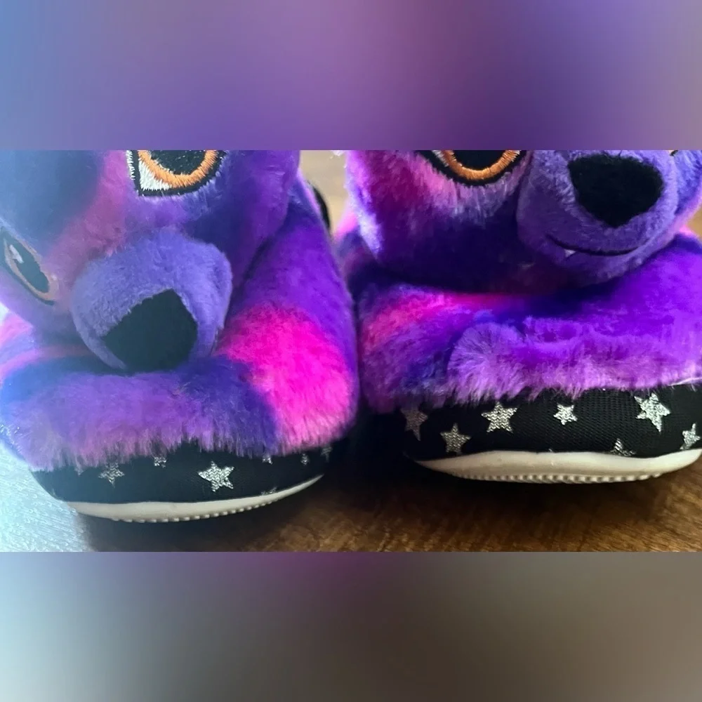 Build a bear kids youth bat plush slippers Sz 1-2 big kids